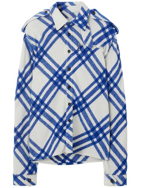 blue checkered burberry shirt|burberry check button up shirt.